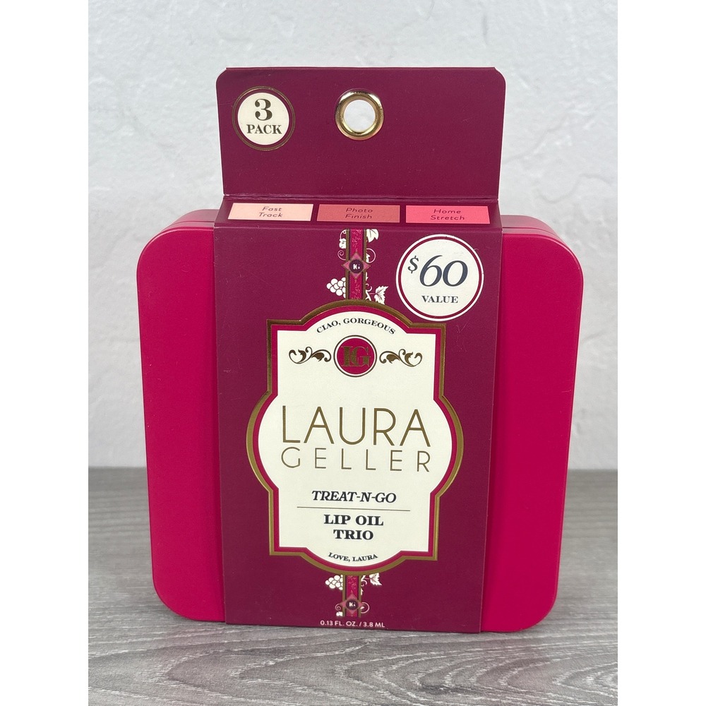 Laura Geller Treat-N-Go Lip Oil Trio 3 Pack Fast Track Photo Finish Home Stretch